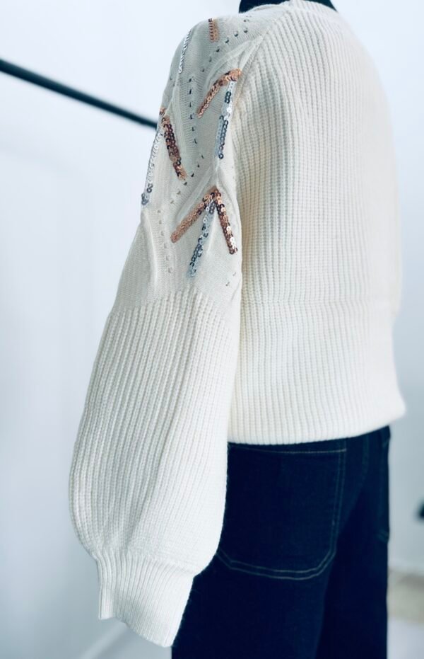 Jersey Beige lentejuelas - Imagen 2