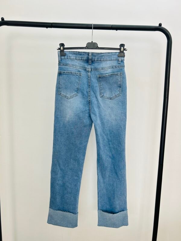 Jeans recto bajo vuelto - Imagen 2