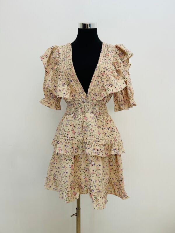 Vestido Beige Flores
