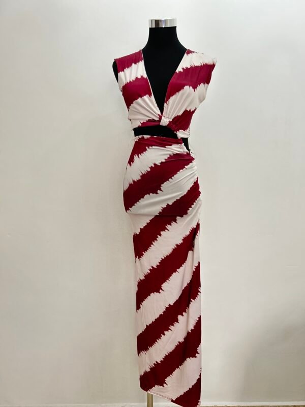 Vestido cut-out rayas