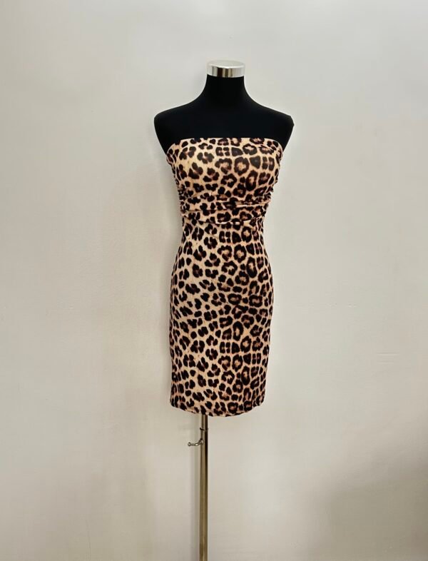 Vestido tubo corto leopardo
