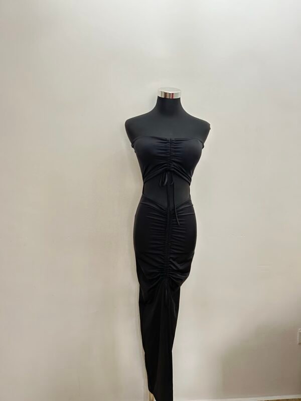 Vestido palabra de honor fruncido - Imagen 3