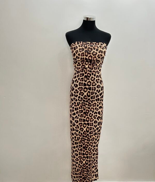 Vestido tubo largo leopardo